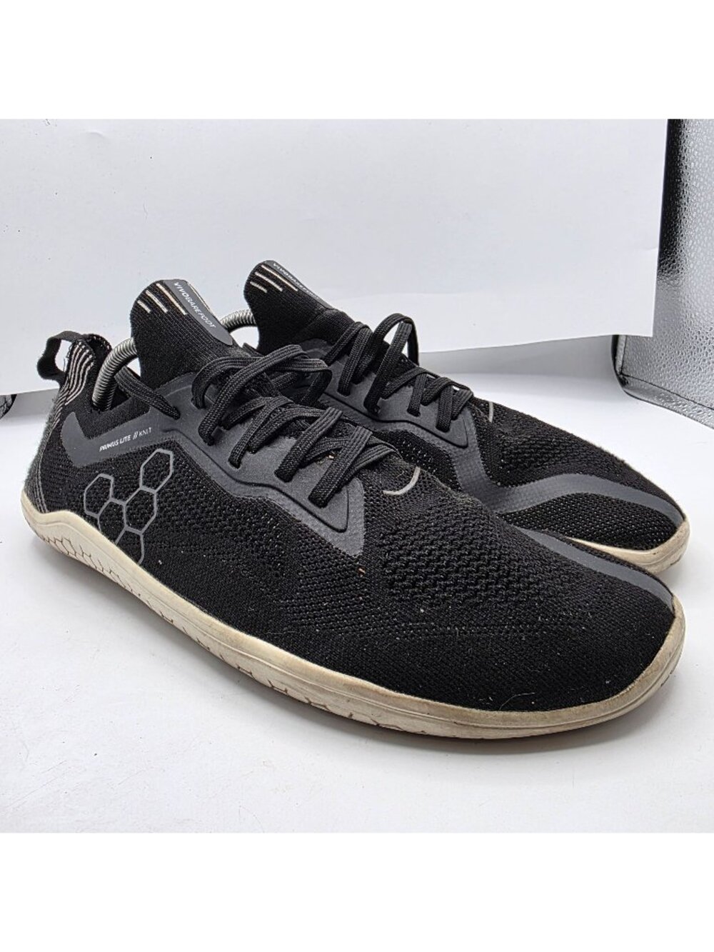 Vivobarefoot Primus Lite Knit Mens Size 10 Black Minimalist Shoes Running Casual